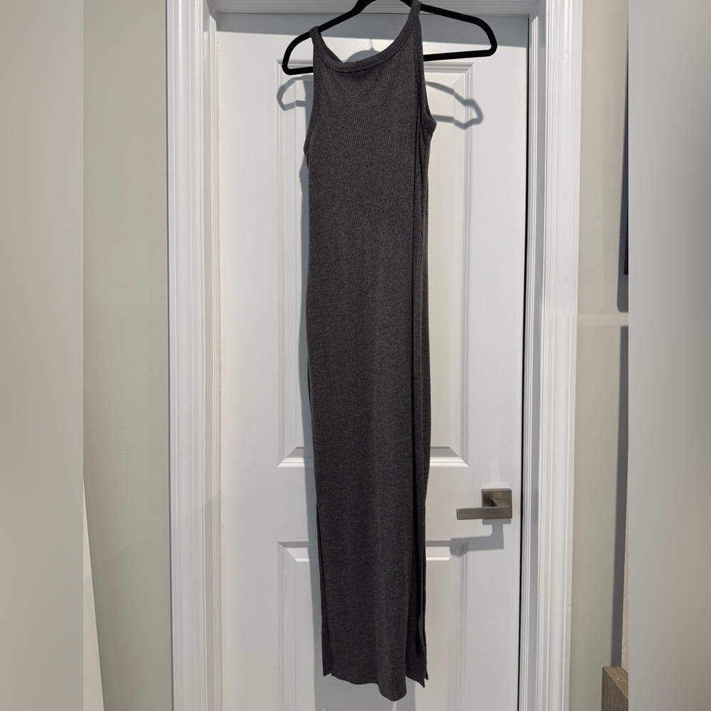 a new day gray ribbed maxi dress. never worn!
